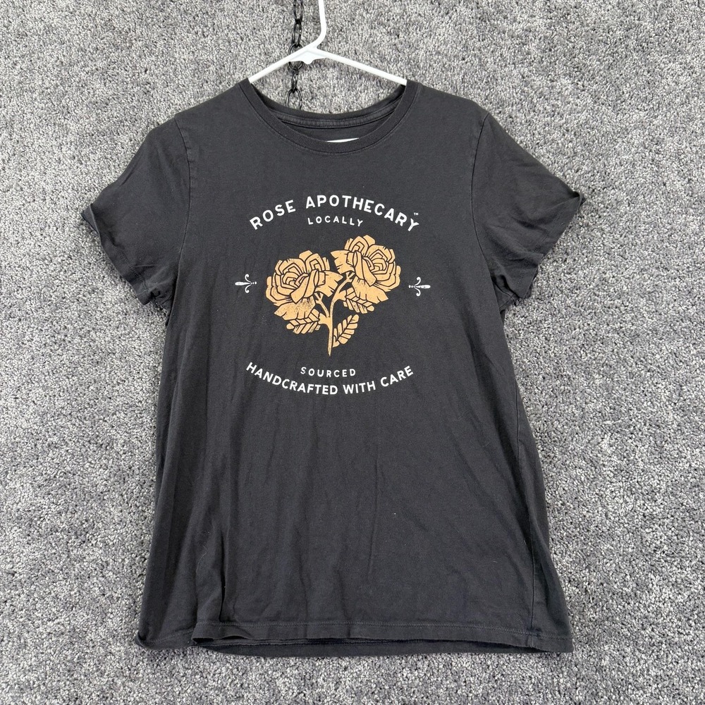 Schitt's Creek Shirt Womens Medium Black Rose Apothecary Short Sleeve Graphic